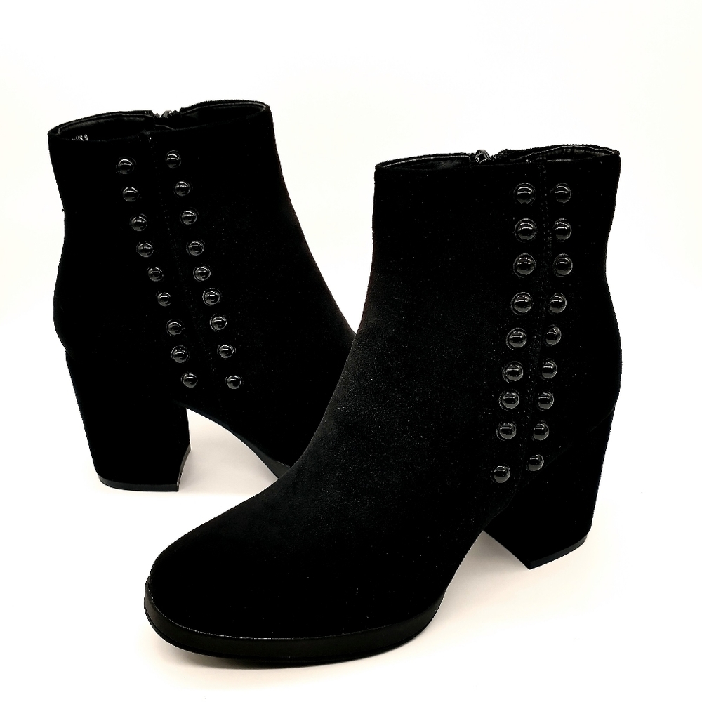 Olivia Miller Fly Studded Suede Boots Black Size 9 - Picture 1 of 9